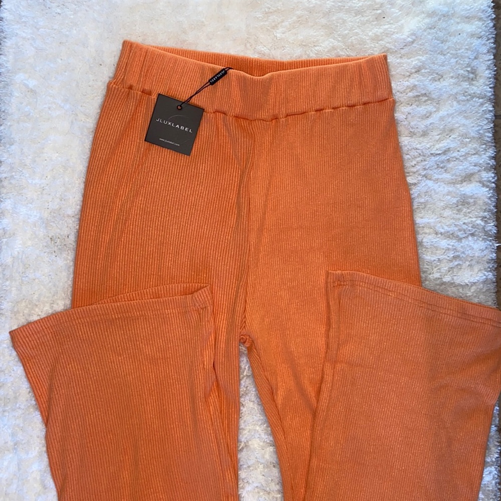 Jluxlabel orange ribbed pants